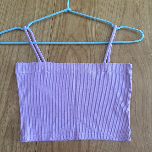 LF Stores Emma & Sam Square Neck Crop Tank in Lilac | Sz: Small - Picture 2 of 7